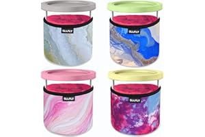 SLLFLY Deluxe Ice Cream Pints Sleeves 4 Pack, 24oz/XL Sleeves for Ninja Deluxe Creami Pints, Compatible with NC501 NC500 Series Creami Deluxe Ice Cream Maker Pints (Pints not Included)