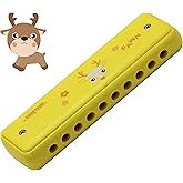 Crafteem Colored Harmonica for Kids and Beginners - Easy-to-Learn Key of C Instrument - Portable and Lightweight.