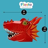 Fiesta Crafts Red Dragon 3D Mask Craft Kit for Kids & Adults - Easy Assemble view 5