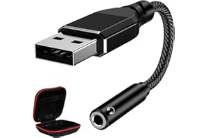USB to 3.5mm Jack Audio Adapter, APETOO External Stereo Sound Card USB to Aux Jack Adapter Aux Dongle Cable Cord for Headphon