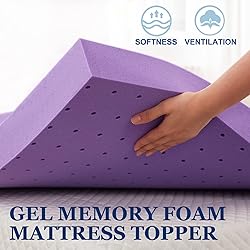 SINWEEK 3 Inch Gel Memory Foam Mattress Topper