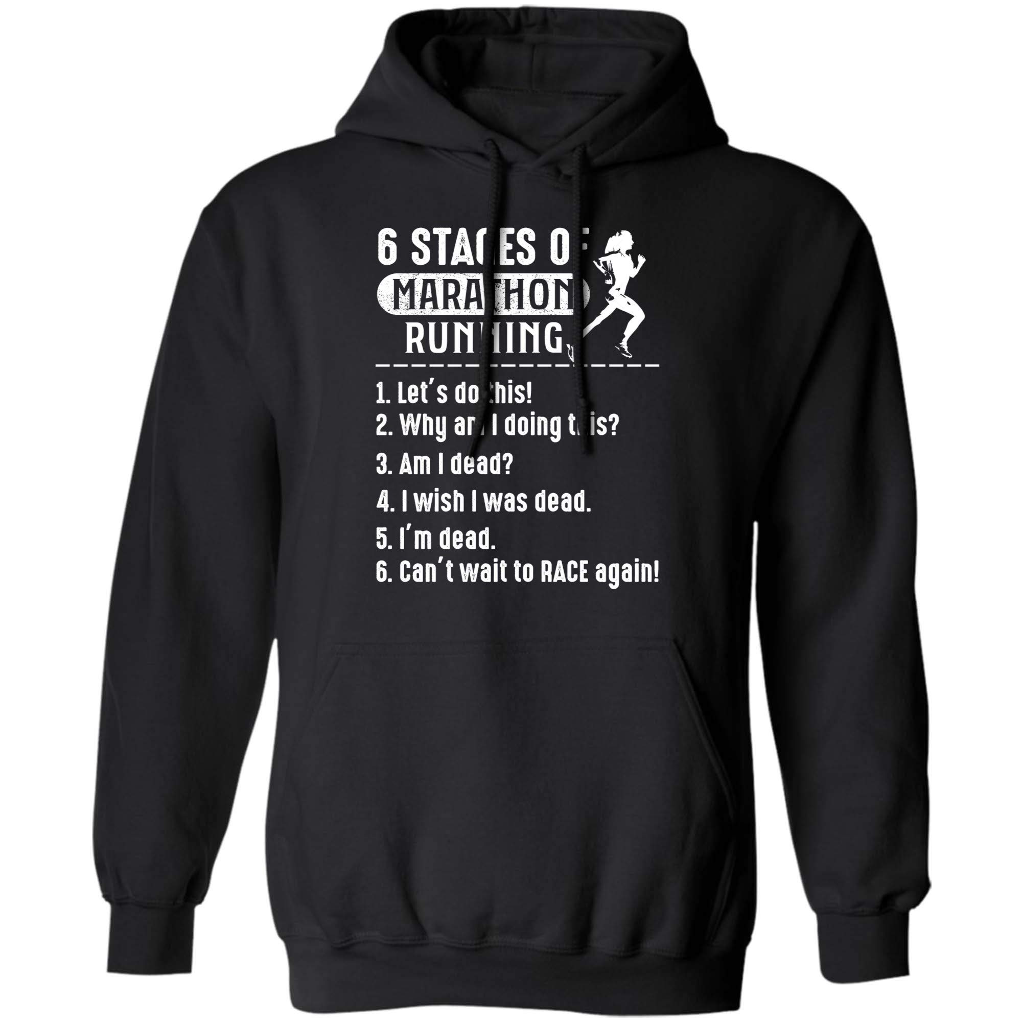 6 Stages Of Marathon Running Tee Gift For Runner T Shirt