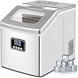 Euhomy Ice Maker Machine Countertop, 40Lbs/24H Auto Self-Cleaning, 24 pcs Ice Cube in 13 Mins, Portable Compact Ice Cube Make