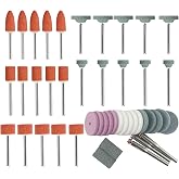 JUNLIXN 45 Pcs 1/8" Shank Assorted Shape Rotary Grinding Stone Set | Silicon Carbide Grinding Wheels for Metal, Aluminum, Steel, Alloy, Glass, Rust Removed, Edge Deburring, Paint Cleaning