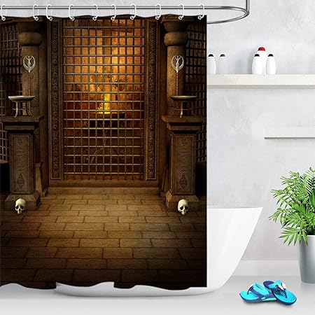 Hdrjdrt Crane De Temple Antique Halloween Rideau De Douche Decoration De Salle De Bains Tissu Impermeable A L Eau Rideau De Separation Creatif De La Mode Amazon Fr Cuisine Maison
