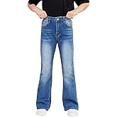Feuoive Girls Flare Jeans High Waisted Stretch Bell Bottom Denim Pants Cute Y2K Streetwear with Pockets 7-14Y