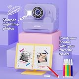 ASTGMI Kids Instant Print Selfie Camera 1080P 32GB Purple 3-12 Years view 4