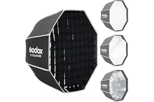 Godox 23.6" Octagonal Softbox with Bowens Mount, Octa-60 60cm Octa Portable Foldable Quick Release Soft Box with Grid, Diffuser for Godox/SMALLRIG/Neewer/Aputure