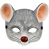MAGICLULU 1pc Mouse Mask: PU Foam Mouse Mask for Halloween Cosplay and Masquerade Parties, Comfortable Fit for Adults Lightweight