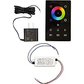 SIRS-E RGB &amp; RGBW LED Touch DMX Wall Mounted Controller Dimmer with in-Wall &amp; Wall Power Supply SR-2812B-DMX Kit - Black