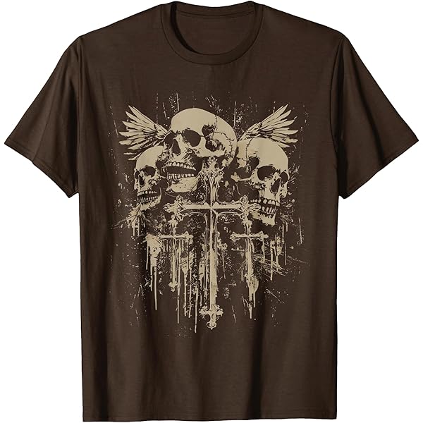 Amazon.com: Emo Y2K Grunge Aesthetic Alt Goth Skull Cross