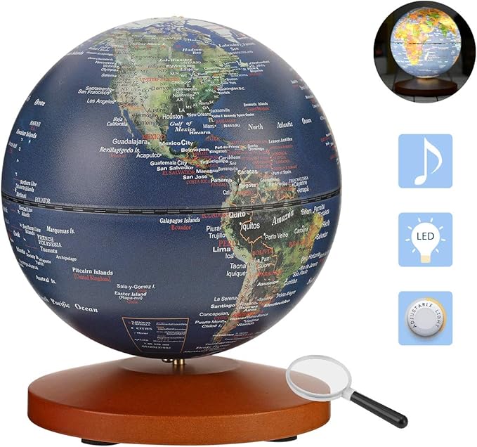 FUN GLOBE 3 in 1 Illuminated World Globe Desktop Decoration