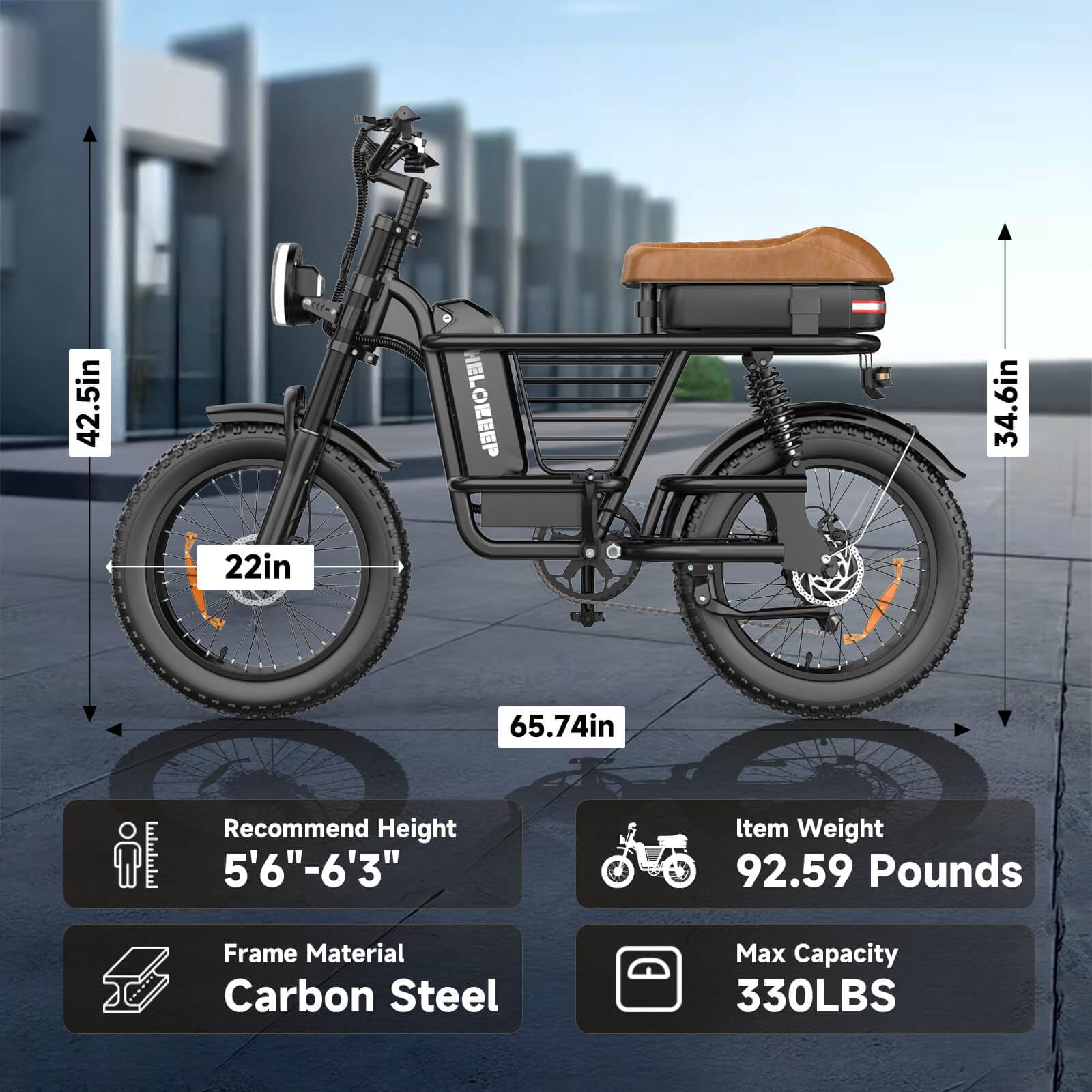 HiKeep Electric Bike for Adults - 20 x 4 Inch Fat Tire Ebike, 750W/Peak 1500W Dual Motor Ebike, 48V Detachable Battery, 4 Riding Modes Electric Dirt Bike, 7 Speed Electric Motorcycle, UL 2849