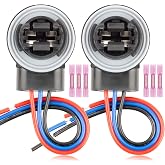 Svicari 3157 T25 P27/7W 4114 3057 3157 Light Bulb Socket Holder Wire Harness Pigtail Base Adapter 2PCS, Black