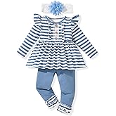 HINTINA Toddler Infant Girl Ruffle long Sleeve Top Pants 2 Piece Outfits Baby Girl Fall Winter Clothes Set