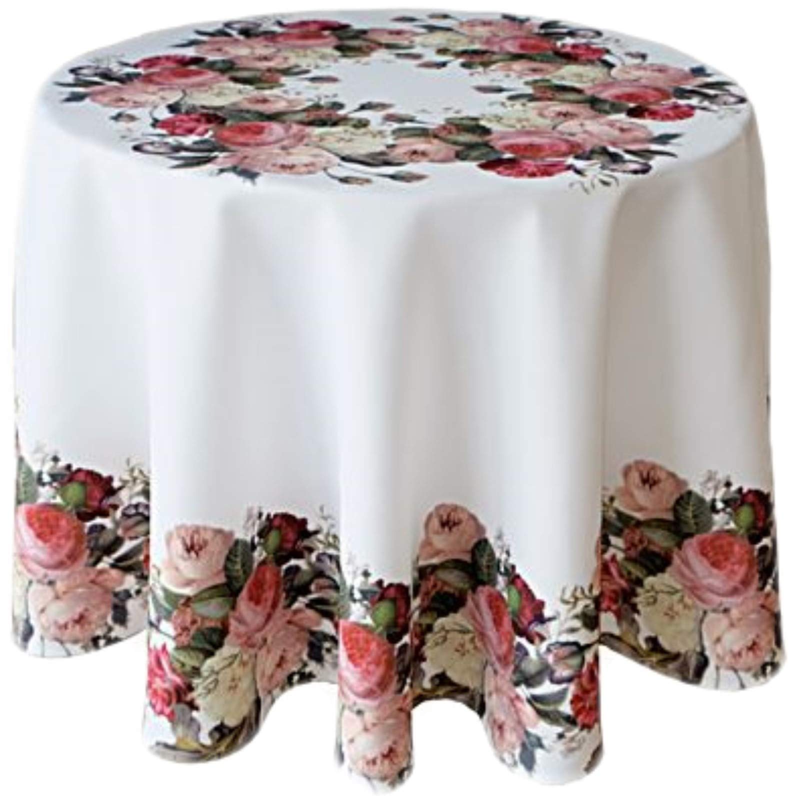 Raebel - Tablecloths - Printed Roses Motif - Easter Spring - Choice of Sizes - 100% Polyester (150 cm Round)