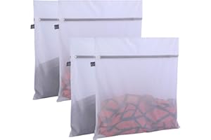 Kimmama Laundry Mesh Bag,XXL Large Size Mesh laundry Bag-Heavy Duty Fine Mesh Wash Bag for Washing Machine-Supper Zipper Net Laundry Bag for Travel,Lingerie,Sweater,Garment