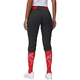 MIVEI Women's Utility Softball Pants - Woman Adult Tweeners Low Rise 3/4 Leg Track Pants Dual-Layer Knee Youth Girls