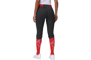 MIVEI Women's Utility Softball Pants - Woman Adult Tweeners Low Rise 3/4 Leg Track Pants Dual-Layer Knee Youth Girls