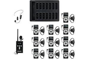 Retekess T130P(3rd Gen T130) Whisper Headsets Tour Guide System, Plant Tour Headsets, Upgraded Noise Reduction,160m/525ft, Wi