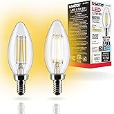 Satco Lighting 5.5 Watt B11 LED Clear Dimmable Light Bulbs - Candelabra Base - 90 CRI - 2700K - 120 Volts - 15,000 Hours Rate