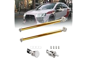 EOHMAK 2PCS Front Bumper Lip Splitter Strut Rod Tie Bars Support Rod Adjustable Compatible with Most Vehicles 3''-8'' (Gold, 20CM/7.87 inch)