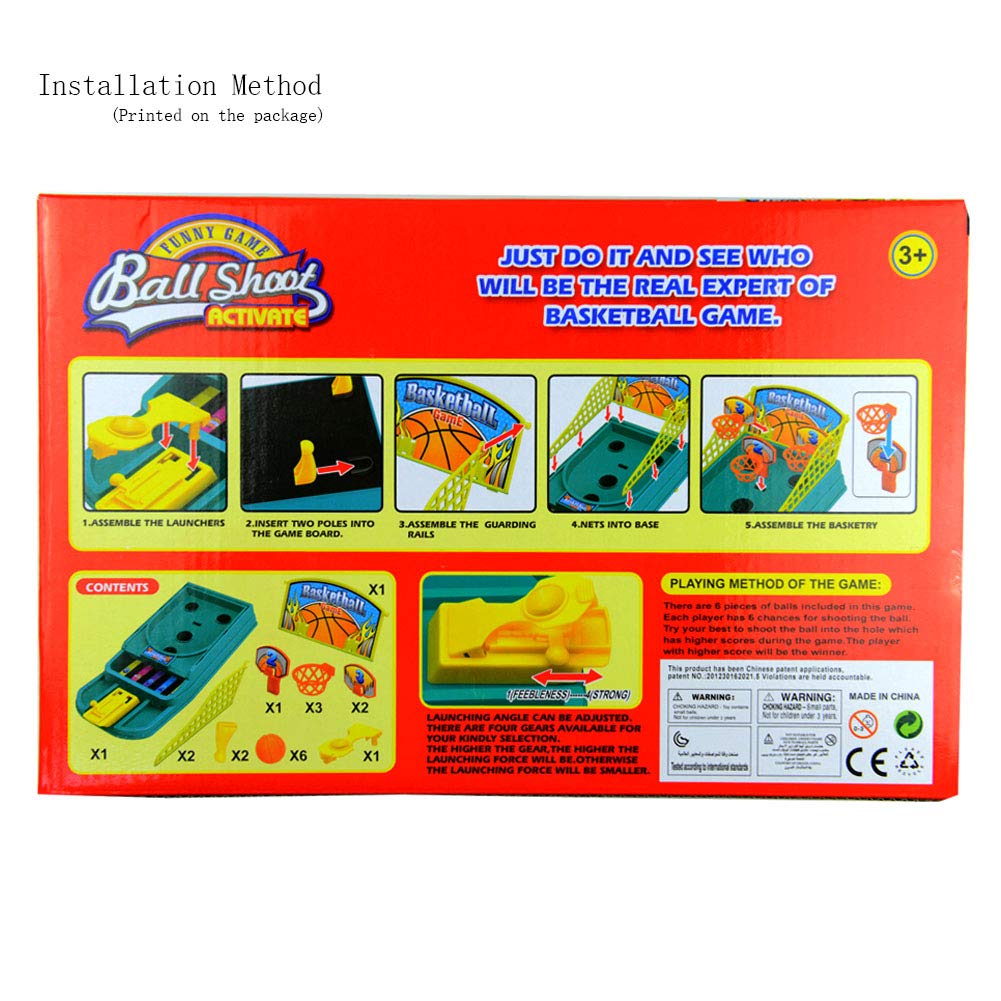 Mini Desktop Basketball Game Tabletop Shooting Toy Classic Arcade Games Family Party Interactive Toy with 6 Balls&3 Hoops for Sports Fans