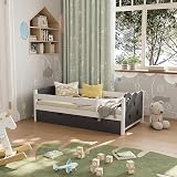 VitaliSpa Kids' Bed Jessica Grey/White 70x140 cm with Drawer view 4