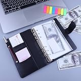 HAUTOCO PU Leather A6 Budget Binder Cover 6 Ring Notebook Organizer Black view 4