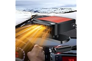 LILITUAN Car Heater,12V 200W Car Heaters for Vehicle,2-in-1 Fast Heating Windshield Defroster,Portable Car Heater that Plugs into Cigarette Lighter,360° Rotatable (Red)