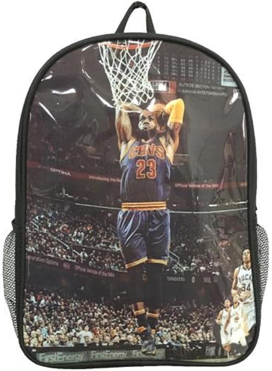 James 23 Basketball Picture Backpack Jersey Style Lunch School Bag