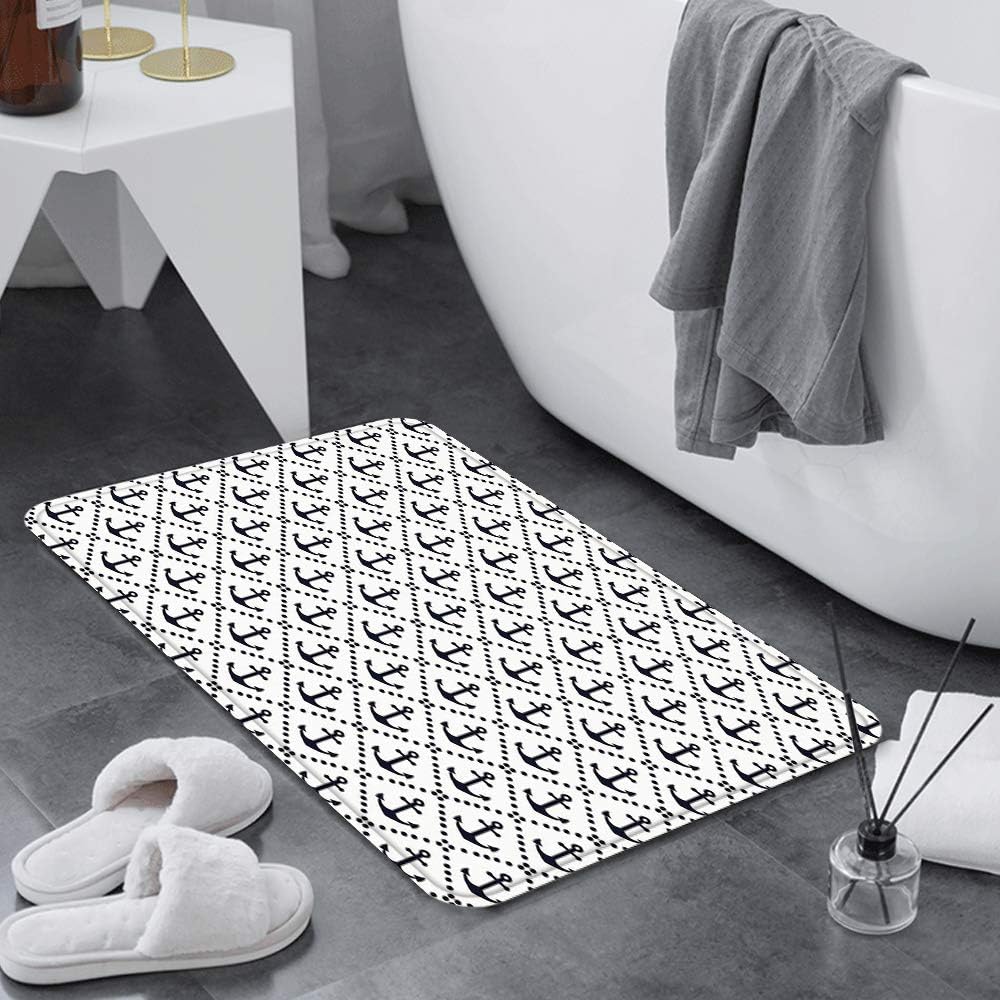 Bath Mat, Extra Long Shower Mat 60x100 cm,Geometric,Dotted Frames