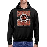 Hybrid Sports NFL - Cincinnati Bengals - Stacked Banner Circle - Men's and Women's Pullover Hooded Fleece Sweatshirt - Size Medium - BLACK
