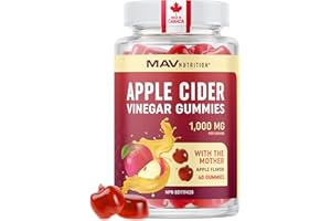 Apple Cider Vinegar Gummy 1000MG | Vegan Healthy Weight Digestion & Keto Diet Support ACV Gummies | With The Mother & Folate 