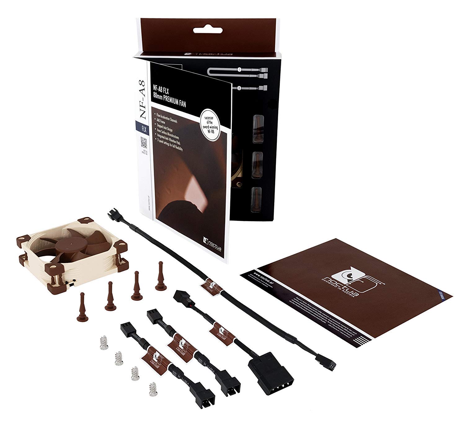 Noctua NF-A8 FLX, Premium Quiet Fan, 3-Pin (80mm, Brown)