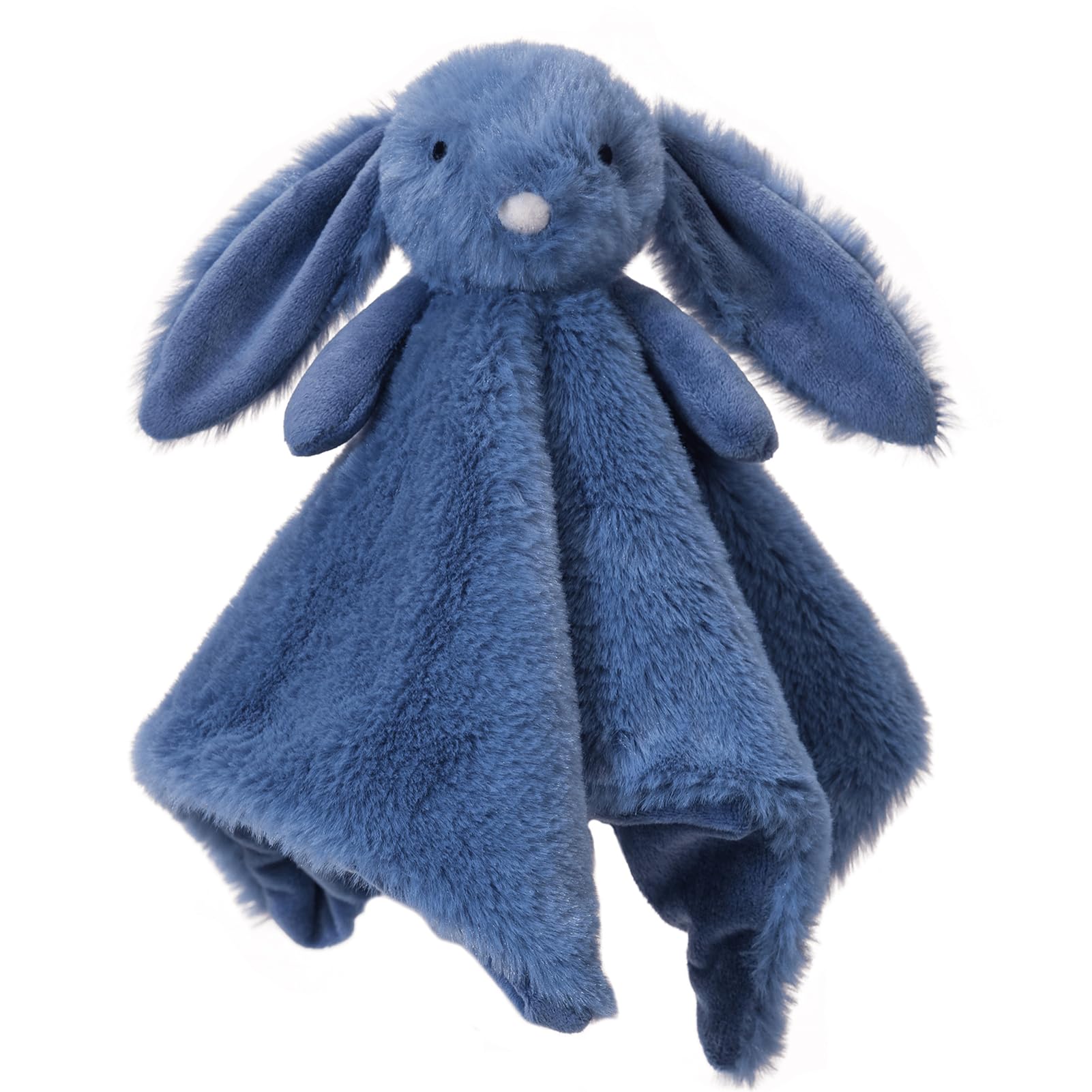 Apricot Lamb Stuffed Animals Navy Blue Bunny Rabbit Comforter Blanket Security Blanket Infant Nursery Character Blanket Luxury Snuggler Plush Baby Lovey(Navy Blue Bunny)
