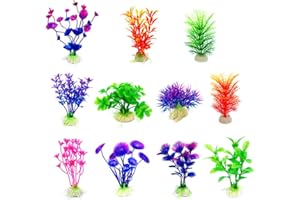 CousDUoBe Artificial Aquatic Plants 11 Pcs Small Aquarium Plants Artificial Fish Tank Decorations，Used for Household and Office Aquarium Simulation Plastic Hydroponic Plants