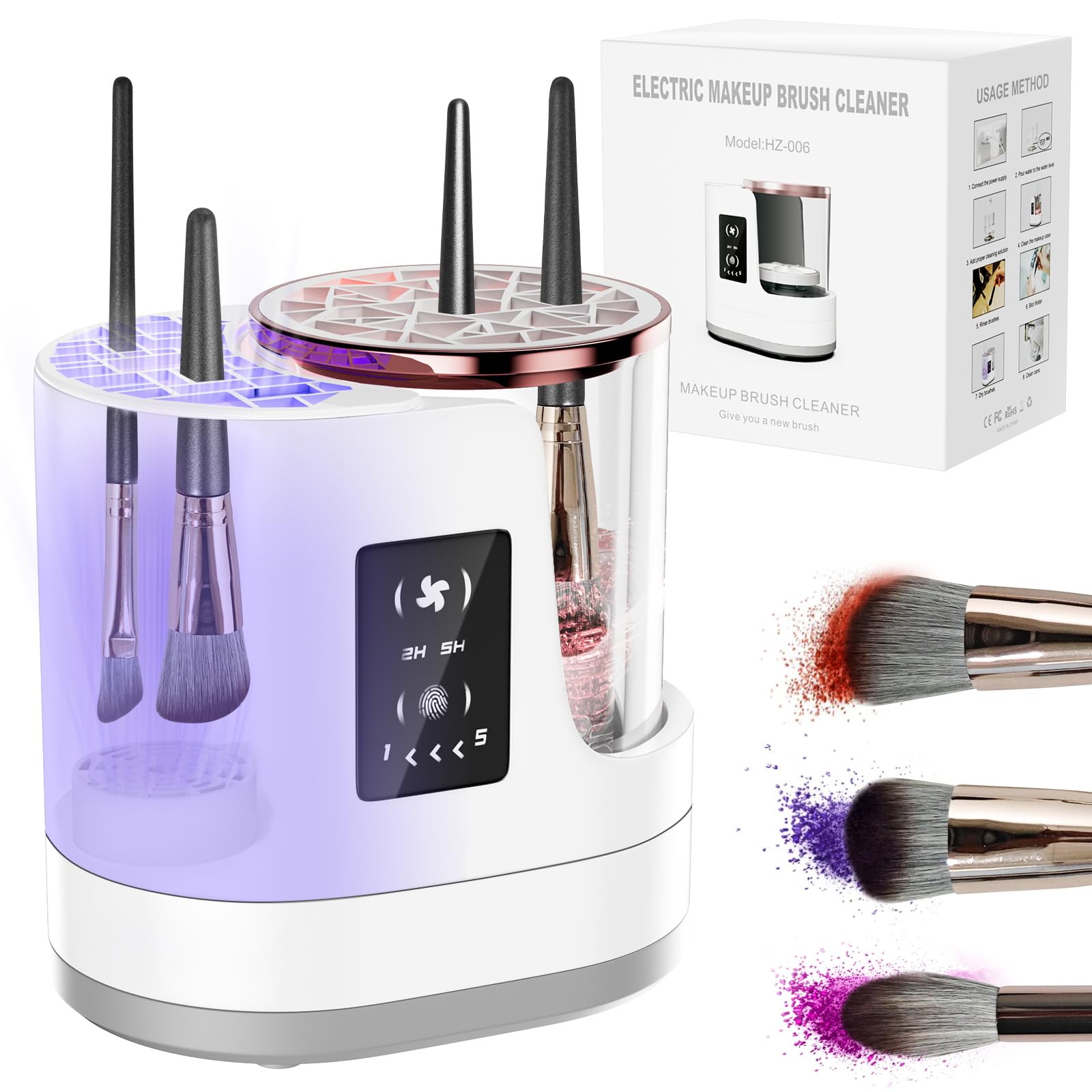Photo 1 of 3 IN 1 Electric Makeup Brush Cleaner,Automatic Makeup Brush Cleaner with Makeup Brush Dryer,Portable USB Deep Cleaning for All Size Beauty Makeup Brush Set,Blush Brush,Sponges