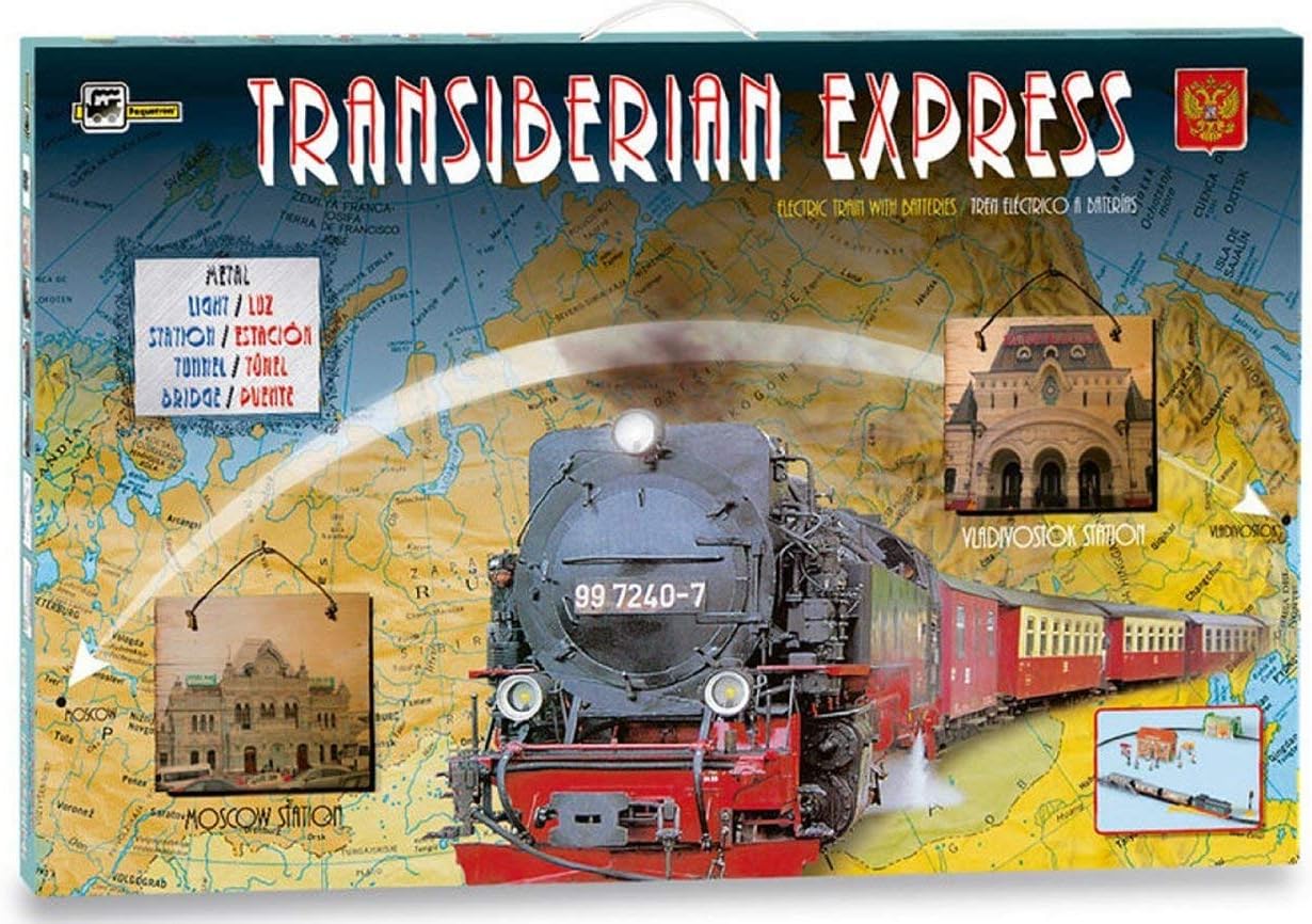 450_tren Trans-Siberian Express Metal Electric Train with Light and Accessories - Image 5