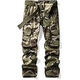 Aeslech Women's Cargo Pants - Cotton Stretch Military Camo Combat Pants with Pockets Casual Outdoor Utility Trousers