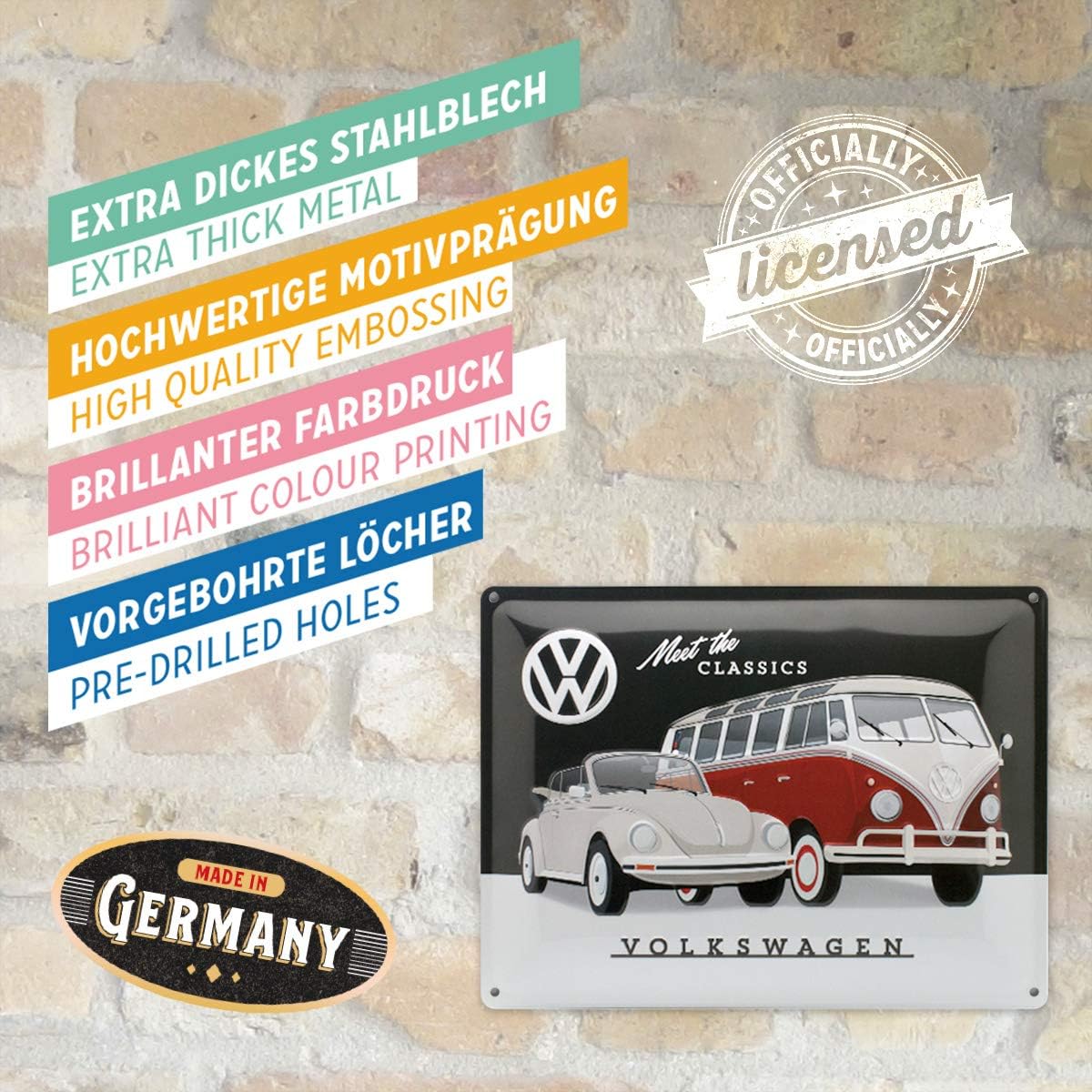 Nostalgic-Art Retro Tin Sign, Volkswagen, VW, Meet The Classics, Bus gift idea, Metal Plaque - Image 5