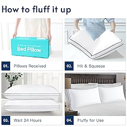 Soft Bed Pillows for Sleeping Set of 2, Stomach or