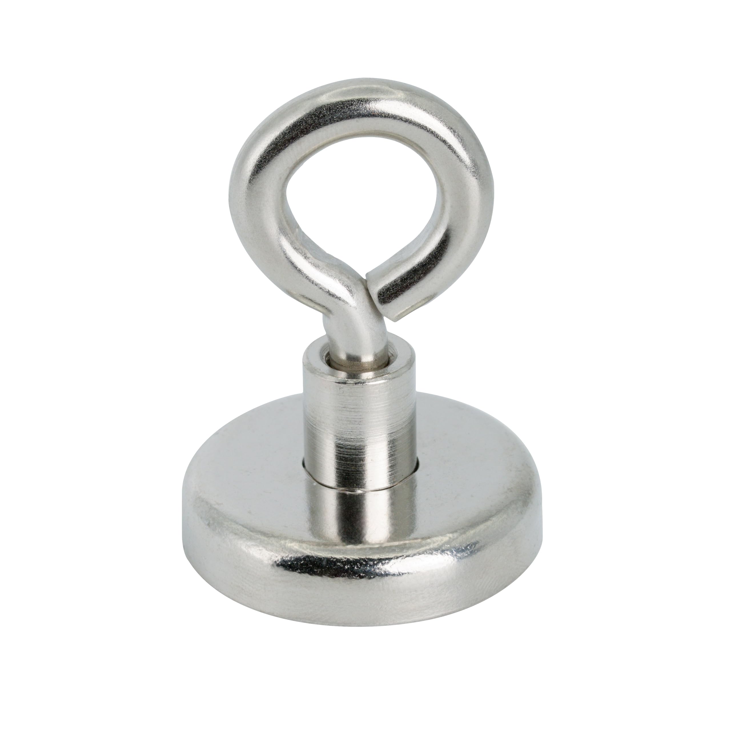 Ferrite Clamping Magnet with M6 Eyebolt for Hanging, Holding or Displaying Items - 32mm Diameter x 45mm High - 5.8kg Pull - North - Pack of 10