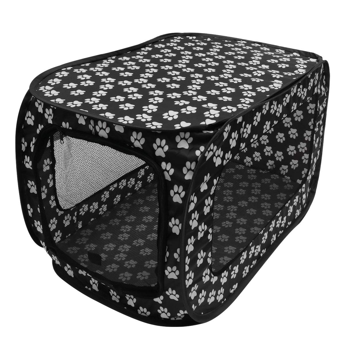 ULTECHNOVO Pet Playing Tent Portable Pet Fence Tent with Double Zipper Door Foldable Dog Cage for Indoor Outdoor Use Medium Small Dogs 34.25X18.50X18.50In