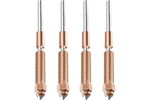 HIKUDIY 4PCS Quick-Swap Nozzle Kit (0.4mm×2, 0.2mm, 0.6mm), Titanium Heat Break with Copper & Hardened Steel Tips, Compatible with Creality K2/K2 Pro/K2 Plus/Hi 3D Printers