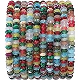 BEADIA Natural Mix Colored Disk Stone Beads 4x2mm 160pcs Rondelle Loose Semi Gemstone Beads for Jewelry Making Design