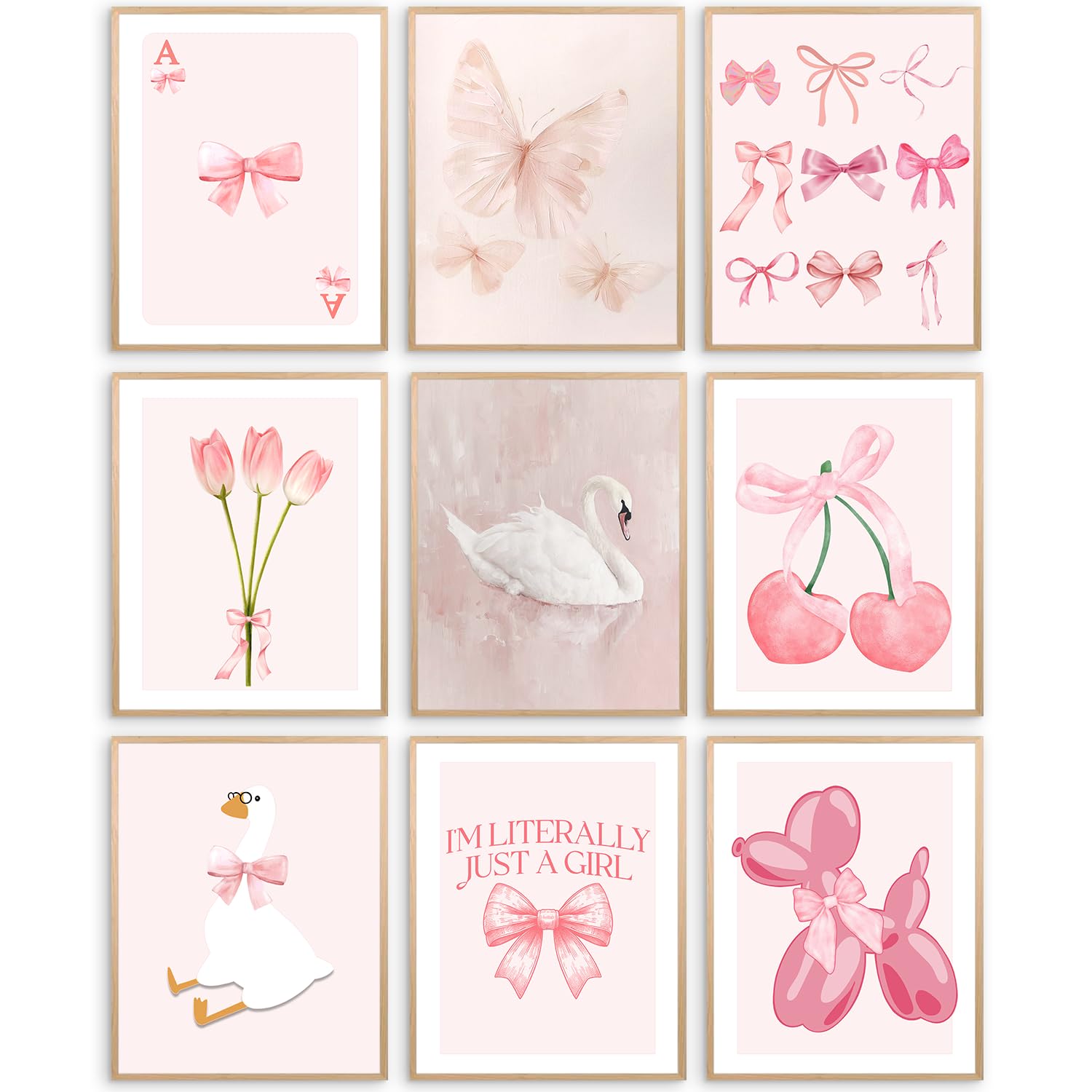 Photo 1 of Elegend Coquette Room Decor - 9pcs Coquette Wall Decor, Coquette Posters, Pink Room Decor Coquette, Coquette Wall Art Prints, Coquette Posters for Girl Bedroom Decorations