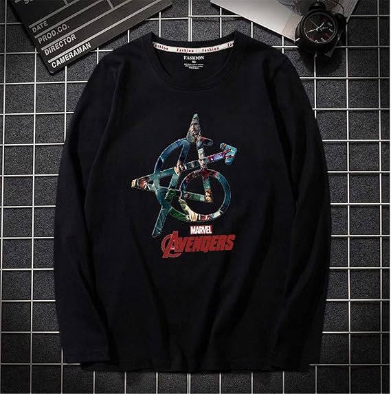 Amazon アベンジャーズ 長袖 Tシャツ Marvel 人気 服 The Avengers メンズ レディース Tシャツ 春秋 ロングスリーブ Tシャツ 長袖 Tシャ Tシャツ カットソー 通販