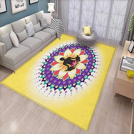 Yoga, Antideslizantes, Icono de círculo redondo para Yoga Lotus Sentado