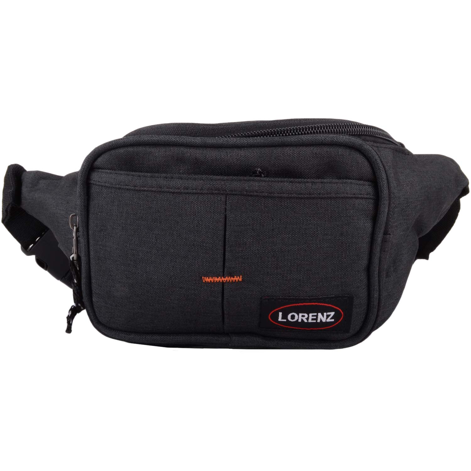 Valita Mens/Ladies Soft Polyester Bum Bag/Waist Bag with Multiple Pockets - Black